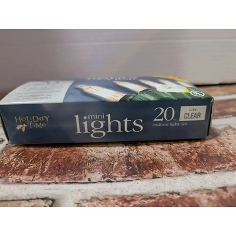 Holiday Time Mini Lights Clear 20 Ct 5.5 ft Green Wire Indoor Christmas NIB
